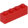 Image de Lego® 250 pièces 3010 Brick 1x4 Part Basic bricks 250 Red