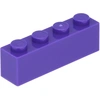 Image de Lego® 50 pièces 3010 Brick 1x4 Part Basic Bricks 50 Violet foncé