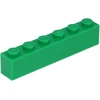 Image de Lego® 10 pièces 3009 Brick 1x6 Part Basic Bricks 10 Green
