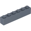 Image de Lego® 1 pièce 3009 Brick 1x6 Part Basic Bricks 1 Sombre Gris Bleuâtre