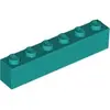 Image de Lego® 1 pièce 3009 Brick 1x6 Part Basic Bricks 1 Dark Turkies