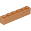 Image de Lego® 1 pièce 3009 Brick 1x6 Part Basic Bricks 1 Middle Nougat