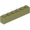 Image de Lego® 50 pièces 3009 Brick 1x6 Part Basic briques 50 vert olive