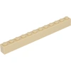 Image de Lego® 10 pièces 6112 Brick 1x12 Part Basic Bricks 10 Beige