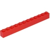 Image de Lego® 10 pièces 6112 Brick 1x12 Part Basic Bricks 10 Red