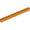 Image de Lego® 10 pièces 2465 Brick 1x16 Part Basic Bricks 10 Orange