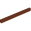 Image de Lego® 1 pièce 2465 Brick 1x16 Part Basic Bricks 1 Red Brown