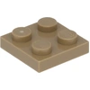 Image de Lego® 2x2 panneaux 3022 - 100 pièces beige foncé