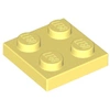 Image de Lego® 2x2 plaques 3022 - 10 pièces jaune clair