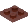 Image de Lego® 2x2 plaques 3022 - 250 pièces rouge-brun
