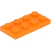 Image de Lego® 2x2 plaques 3020 - 50 pièces orange