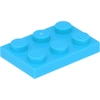 Image de Lego® 2x3 plaques 3021 - 100 pièces bleu azur moyen