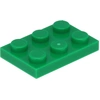 Image de Lego® 2x3 plaques 3021 - 10 pièces vert