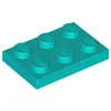 Image de Lego® 2x3 plaques 3021 - 250 pièces turquoise foncé