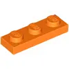 Image de Lego® 1x3 Board 3623 - 100 pièces Orange