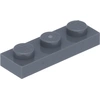 Image de Lego® 1x3 plaque 3623 - 10 pièces gris foncé