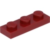 Image de Lego® 1x3 Board 3623 - 10 pi ¨ces rouge fonc ©