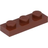 Image de Lego® 1x3 plaque 3623 - 250 pièces rouge-brun
