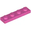 Image de Lego® 1x4 plaque 3710 - 100 pièces rose foncé