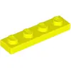 Image de Lego® 1x4 plaque 3710 - 100 pièces jaune fluo