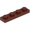Image de Lego® 1x4 plaque 3710 - 10 pièces marron