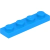 Image de Lego® 1x4 plaque 3710 - 10 pièces bleu azur foncé