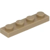 Image de Lego® 1x4 plaque 3710 - 10 pièces beige foncé