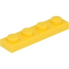 Image de Lego® 1x4 plaque 3710 - 10 pièces jaune