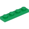 Image de Lego® 1x4 plaque 3710 - 10 pièces vert