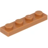Image de Lego® 1x4 plaque 3710 - 10 pièces Nougat moyen