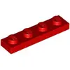 Image de Lego® 1x4 plaque 3710 - 1 pièce rouge