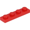 Image de Lego® 1x4 plaque 3710 - 250 pièces rouge