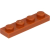 Image de Lego® 1x4 plaque 3710 - 50 pièces orange foncé
