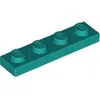 Image de Lego® 1x4 plaque 3710 - 50 pièces turquoise foncé