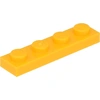 Image de Lego® 1x4 plaque 3710 - 50 pièces orange clair