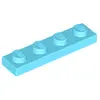 Image de Lego® 1x4 plaque 3710 - 50 pièces bleu azur moyen