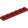 Image de Lego® 1x6 Board 3666 - 100 pièces rouge foncé