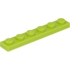 Image de Lego® 1x6 planche 3666 - 100 pièces Lime