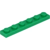 Image de Lego® 1x6 plaque 3666 - 10 pièces vert