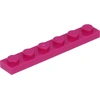 Image de Lego® 1x6 plaque 3666 - 10 pièces Magenta