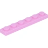 Image de Lego® 1x6 planche 3666 - 1 pièce rose clair