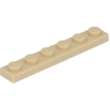 Image de Lego® 1x6 plaque 3666 - 250 pièces beige