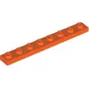 Image de Lego® 1x8 planche 3460 - 10 pièces rouge orange