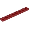 Image de Lego® 1x8 plaque 3460 - 1 pièce rouge foncé