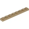 Image de Lego® 1x8 panneau 3460 - 1 pièce beige foncé