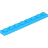 Image de Lego® 1x8 plaque 3460 - 50 pièces bleu azur moyen