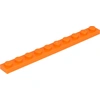 Image de Lego® 1x10 plaques 4477 - 50 pièces orange