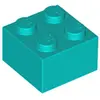 Image de Lego® 2x2 brique 3003 - 10 pièces turquoise foncé