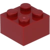 Image de Lego® brique 2x2 3003 - 250 pièces rouge foncé