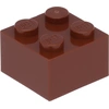 Image de Lego® brique 2x2 3003 - 250 pièces rouge-brun